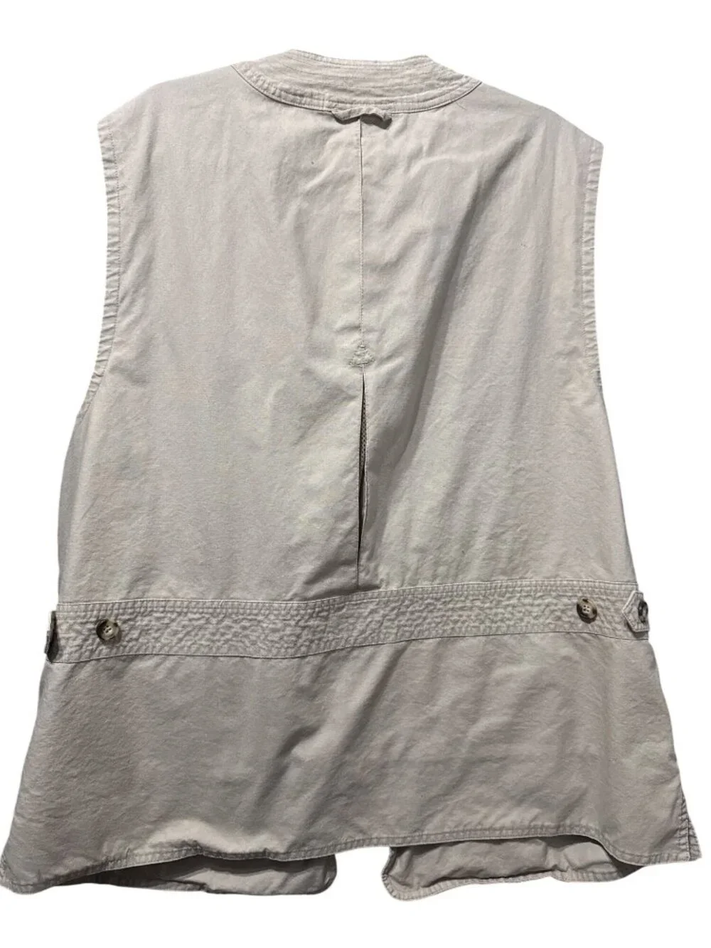 L.L. Bean Mens Vintage XXL Beige Vest 100% Cotton Outdoor Fishing Multi-Pocket